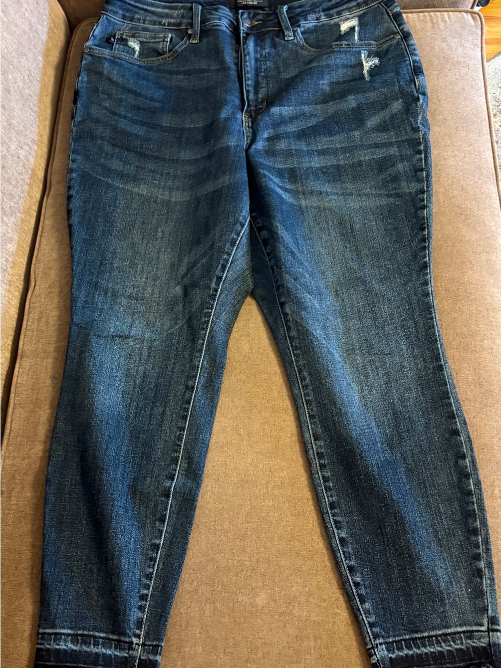 Judy Blue Jeans 18W Distressed Raw Hem Dark Wash